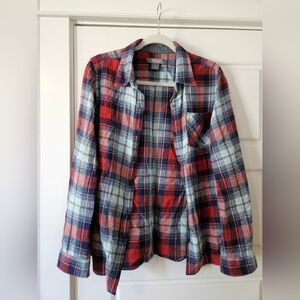 Natural Reflections Red and Blue Plaid Flannel